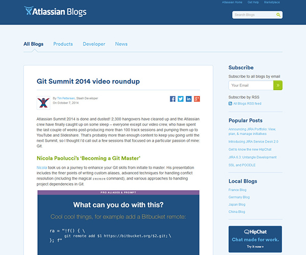 Atlassian SummitにおけるGit関連トーク
