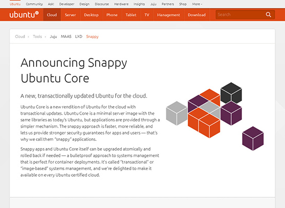 Ubuntu、Docker以外のコンテナにも幅広く対応しクラウドに最適化した軽量版「Ubuntu Core」をリリース