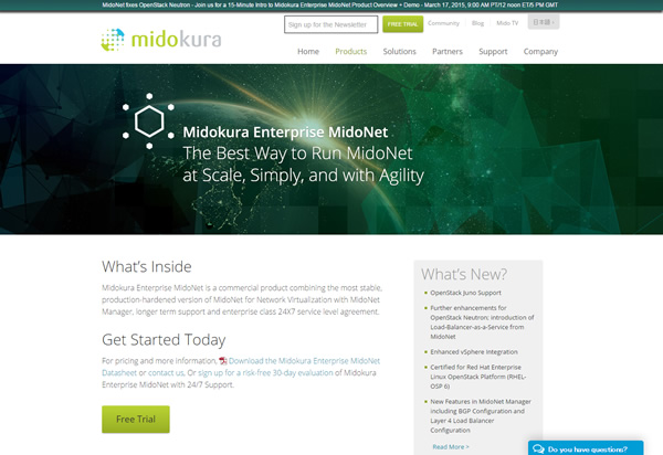 ミドクラ、OpenStack Junoをサポートしたネットワーク仮想化ソフト「MEM」最新版を発表